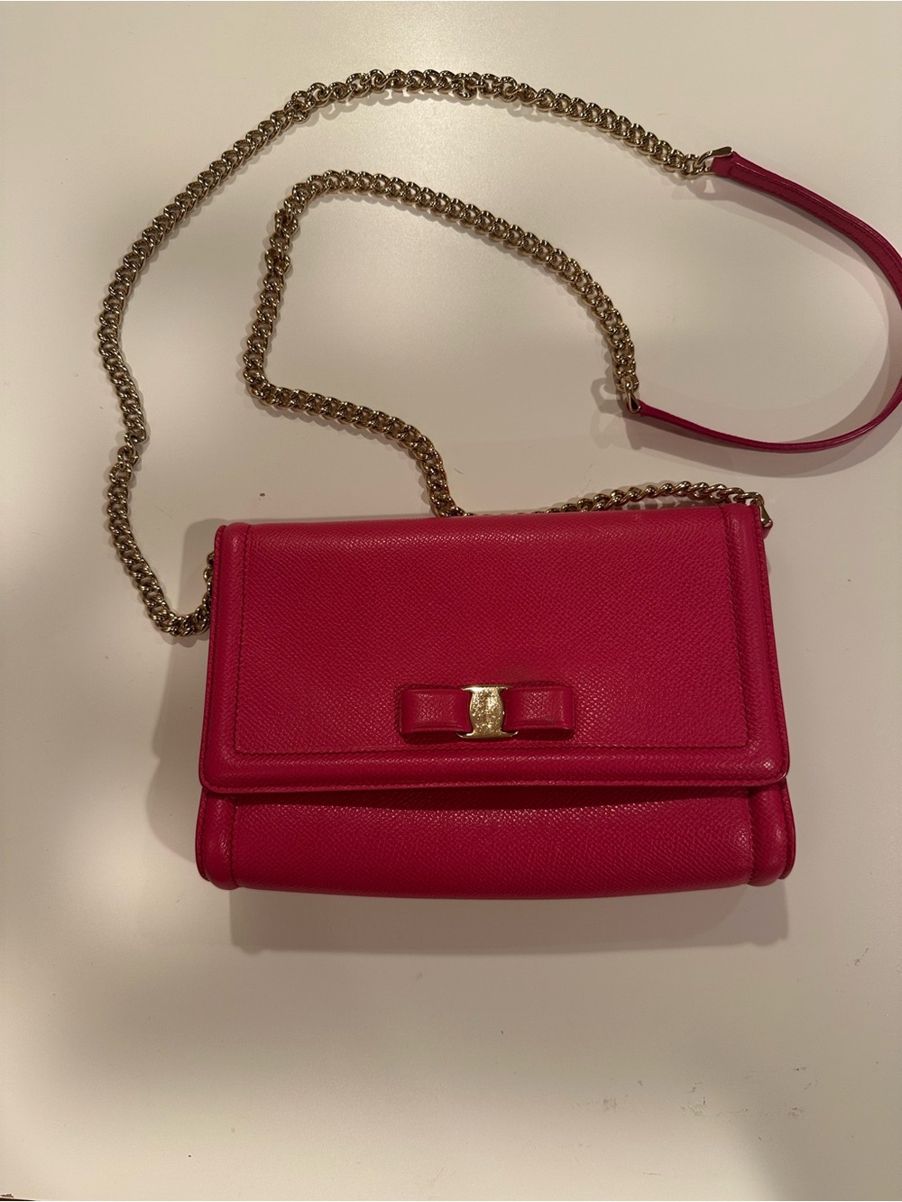 Salvatore Ferragamo Vara Bow Chain Crossbody Bag